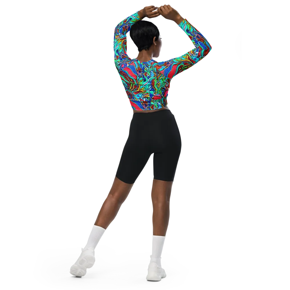 Cosmic Cabaret on Long Sleeve Crop Top — Back