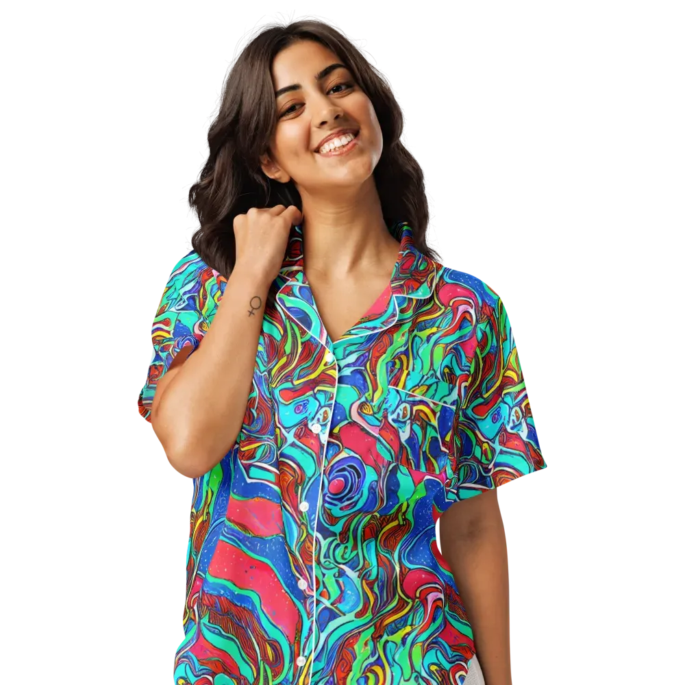 Cosmic Cabaret on Women's Short Sleeve Pajama Top — Front