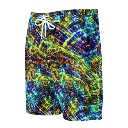 Electric Gridfall on a Men's Board Shorts