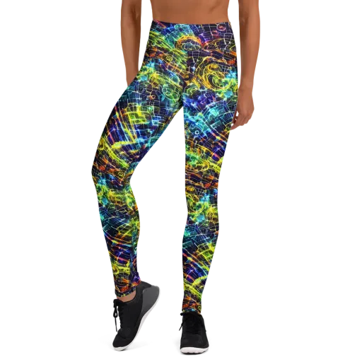 Electric Gridfall on a Yoga Leggings