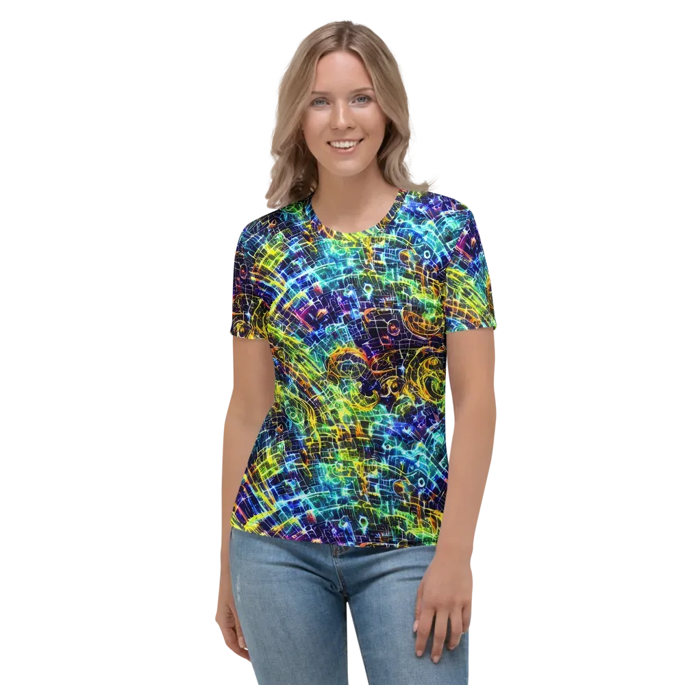 Electric Gridfall on Women's Crew Neck T-Shirt — Front