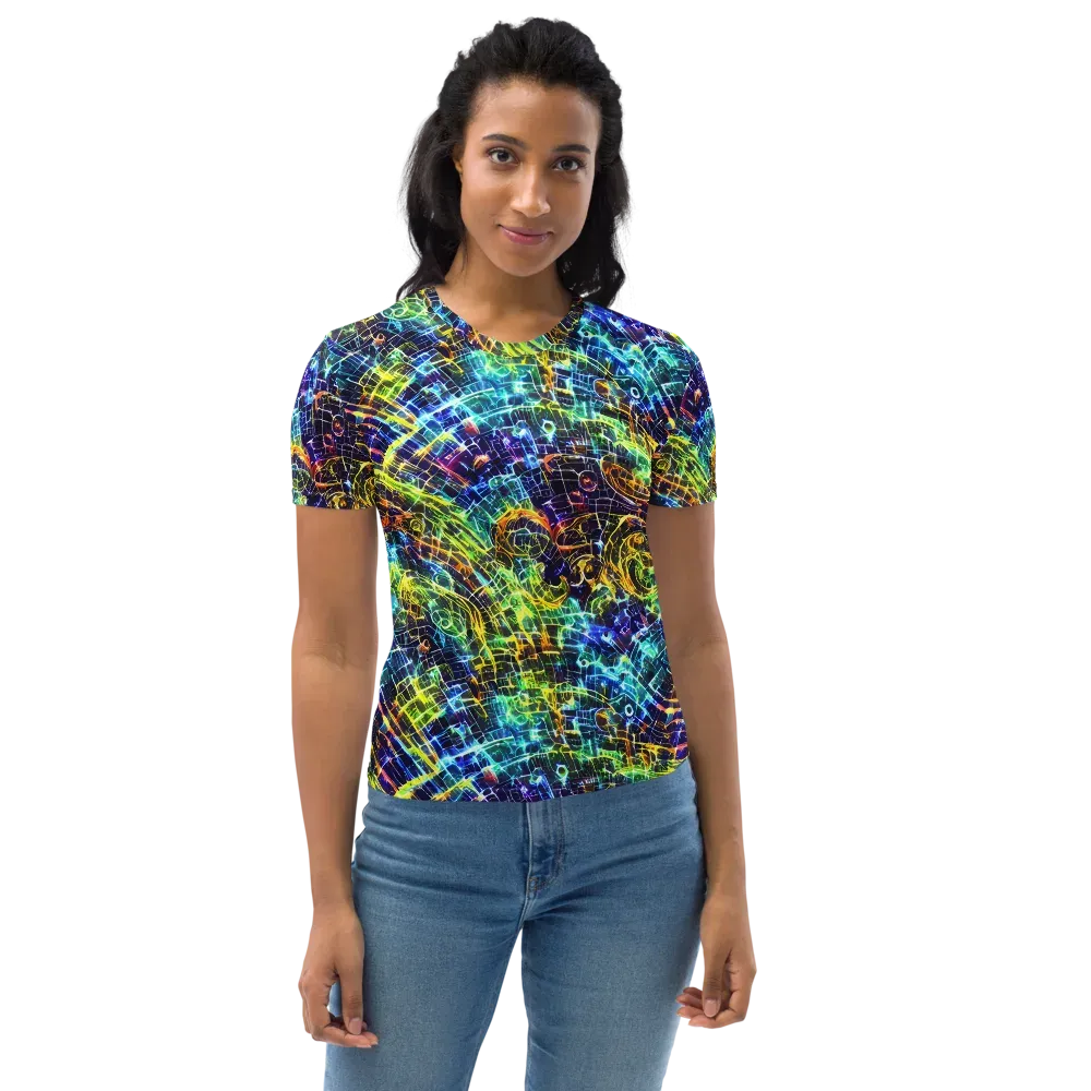 Electric Gridfall on Women's Crew Neck T-Shirt — Front