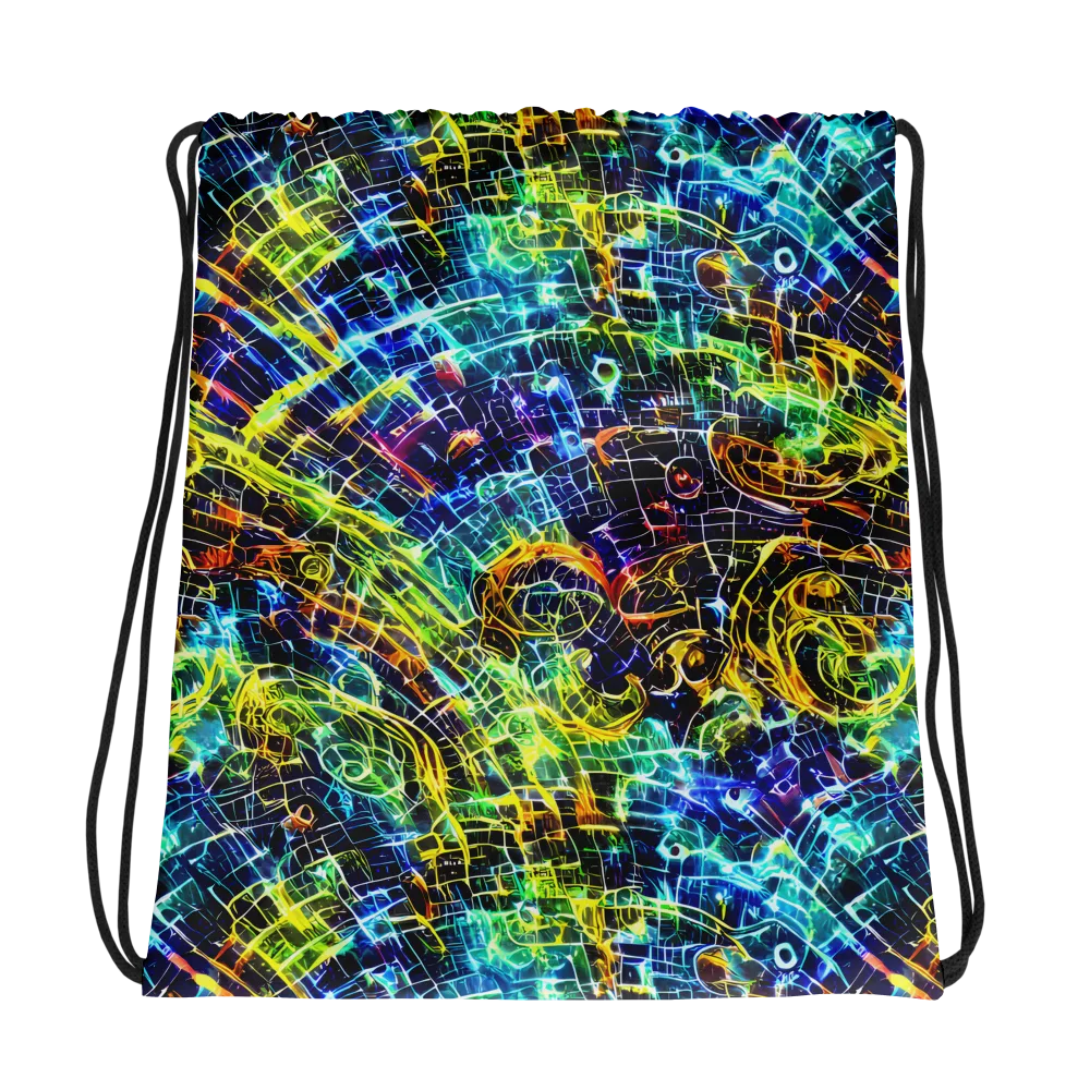 Electric Gridfall on Drawstring Bag — Photo