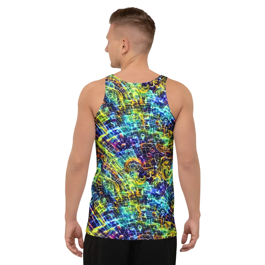 Electric Gridfall on Men's Tank Top — Back