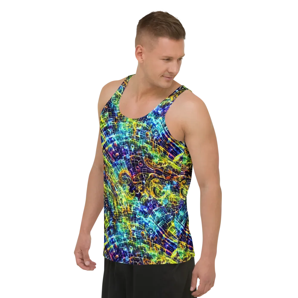 Electric Gridfall on Men's Tank Top — Left Front