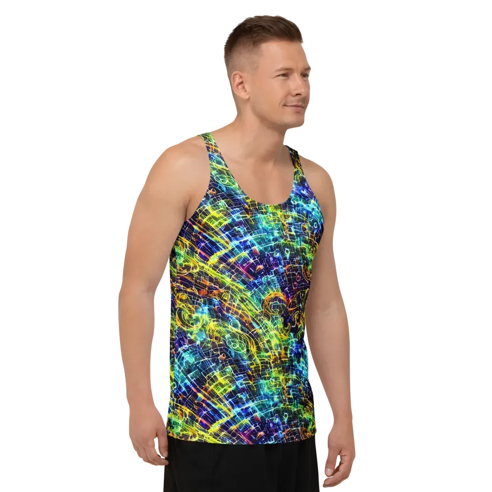 Electric Gridfall on Men's Tank Top — Right Front