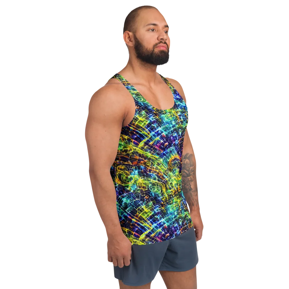 Electric Gridfall on Men's Tank Top — Right Front