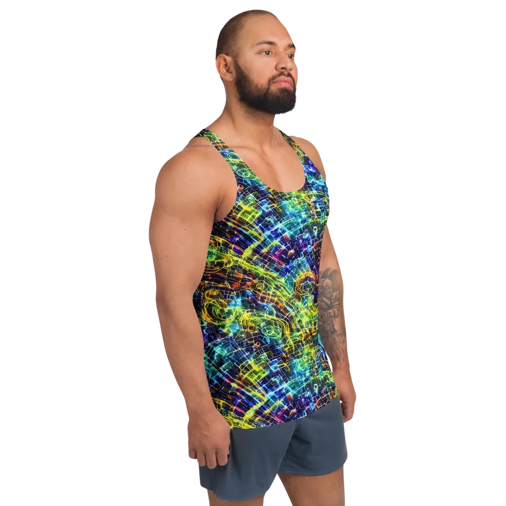 Electric Gridfall on Men's Tank Top — Right Front