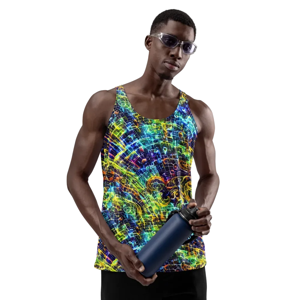 Electric Gridfall on Men's Tank Top — Front