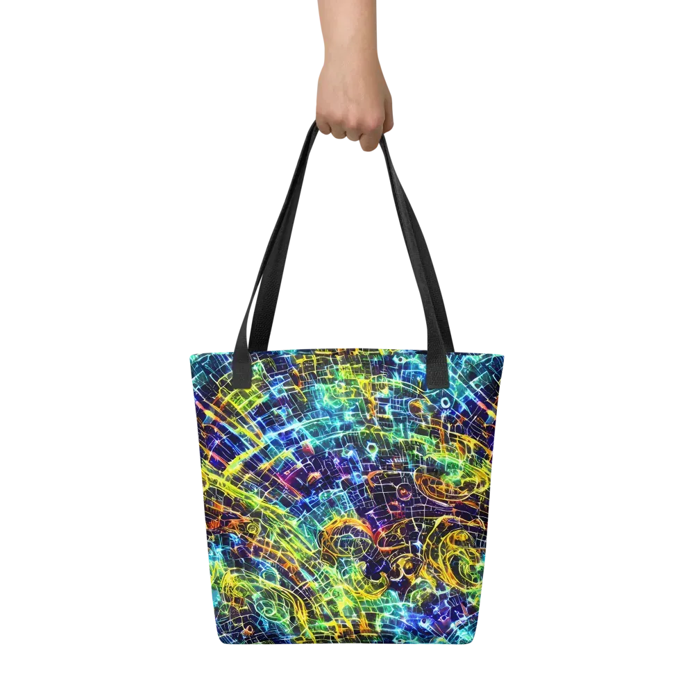 Electric Gridfall on Tote Bag — Front