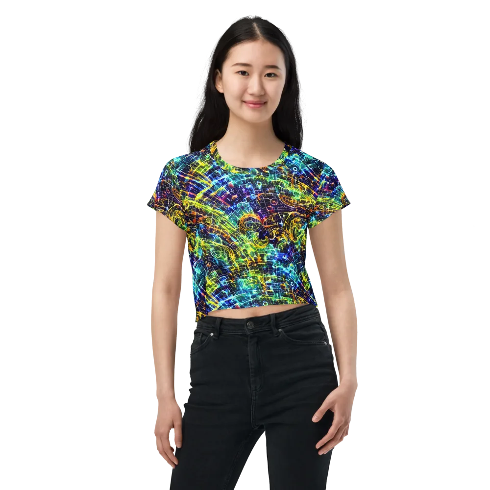 Electric Gridfall on Crop Tee — Front