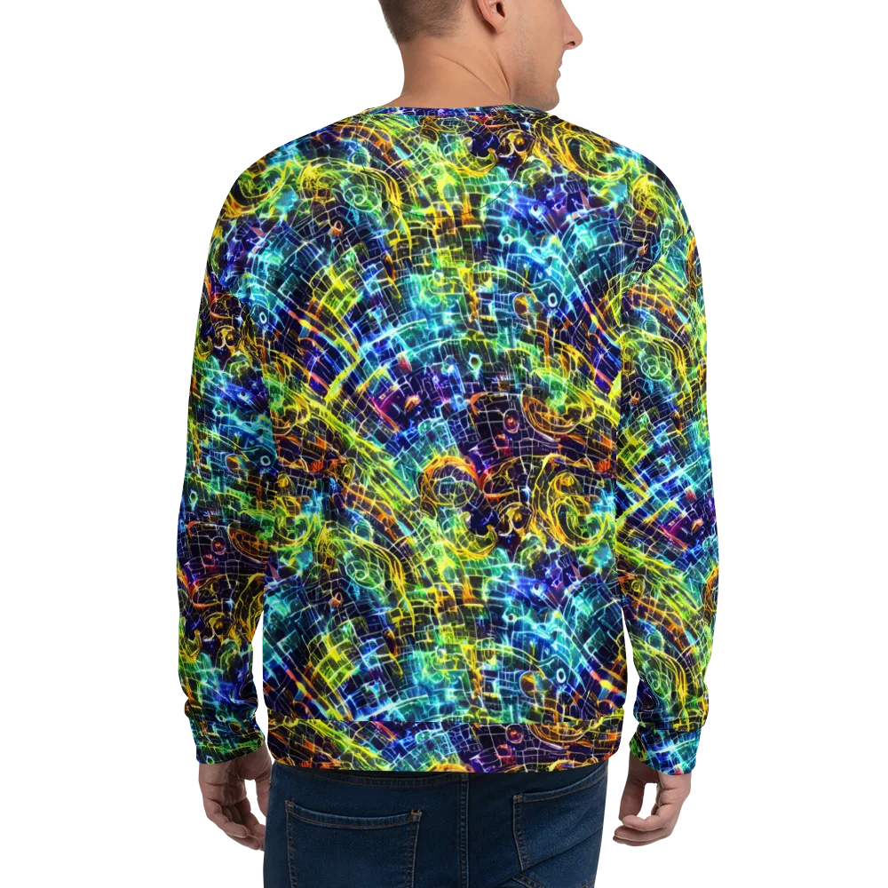 Electric Gridfall on Sweatshirt — Back