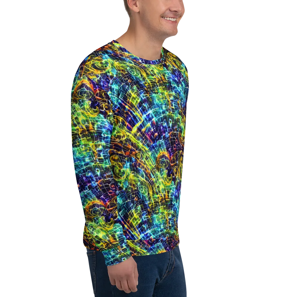 Electric Gridfall on Sweatshirt — Right Front