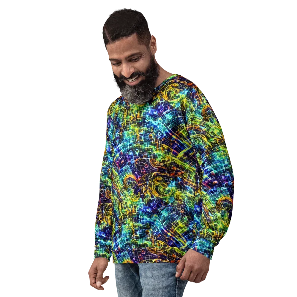 Electric Gridfall on Sweatshirt — Left Front