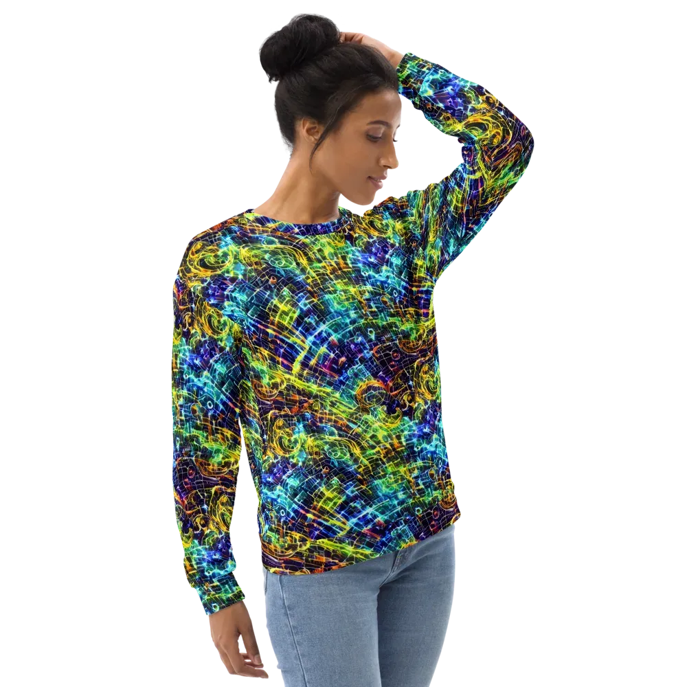 Electric Gridfall on Sweatshirt — Right Front