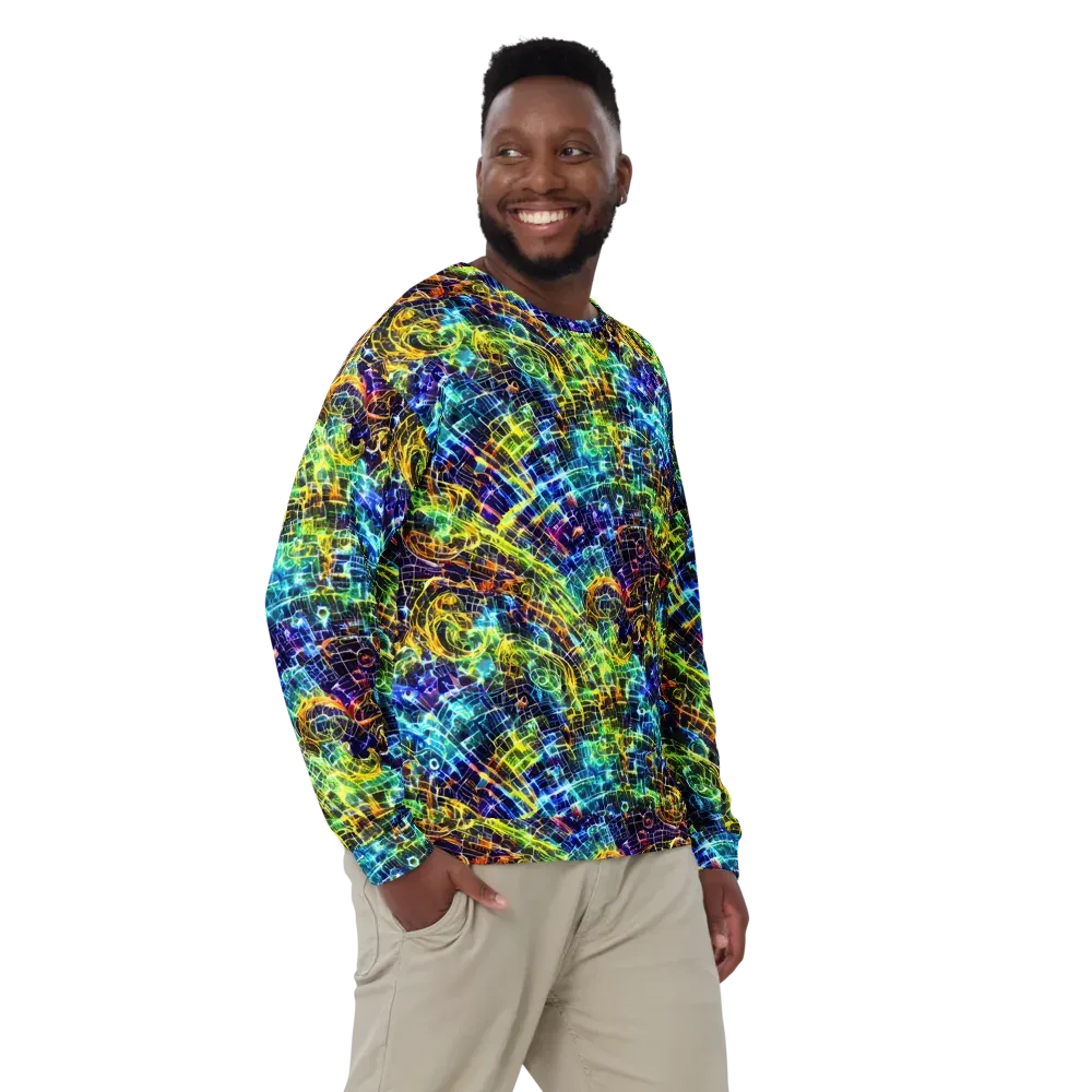 Electric Gridfall on Sweatshirt — Front