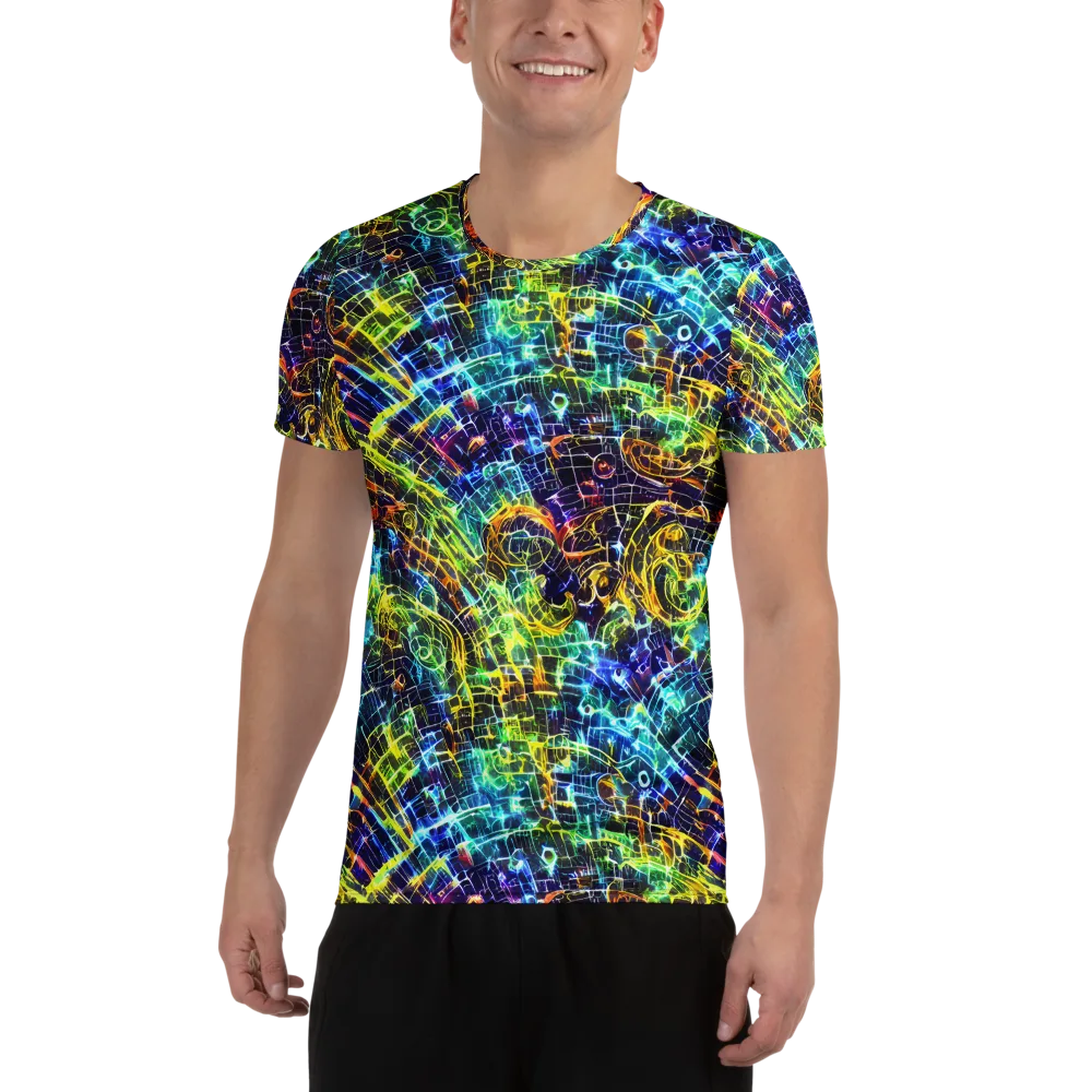 Electric Gridfall on Men's Athletic T-Shirt — Front