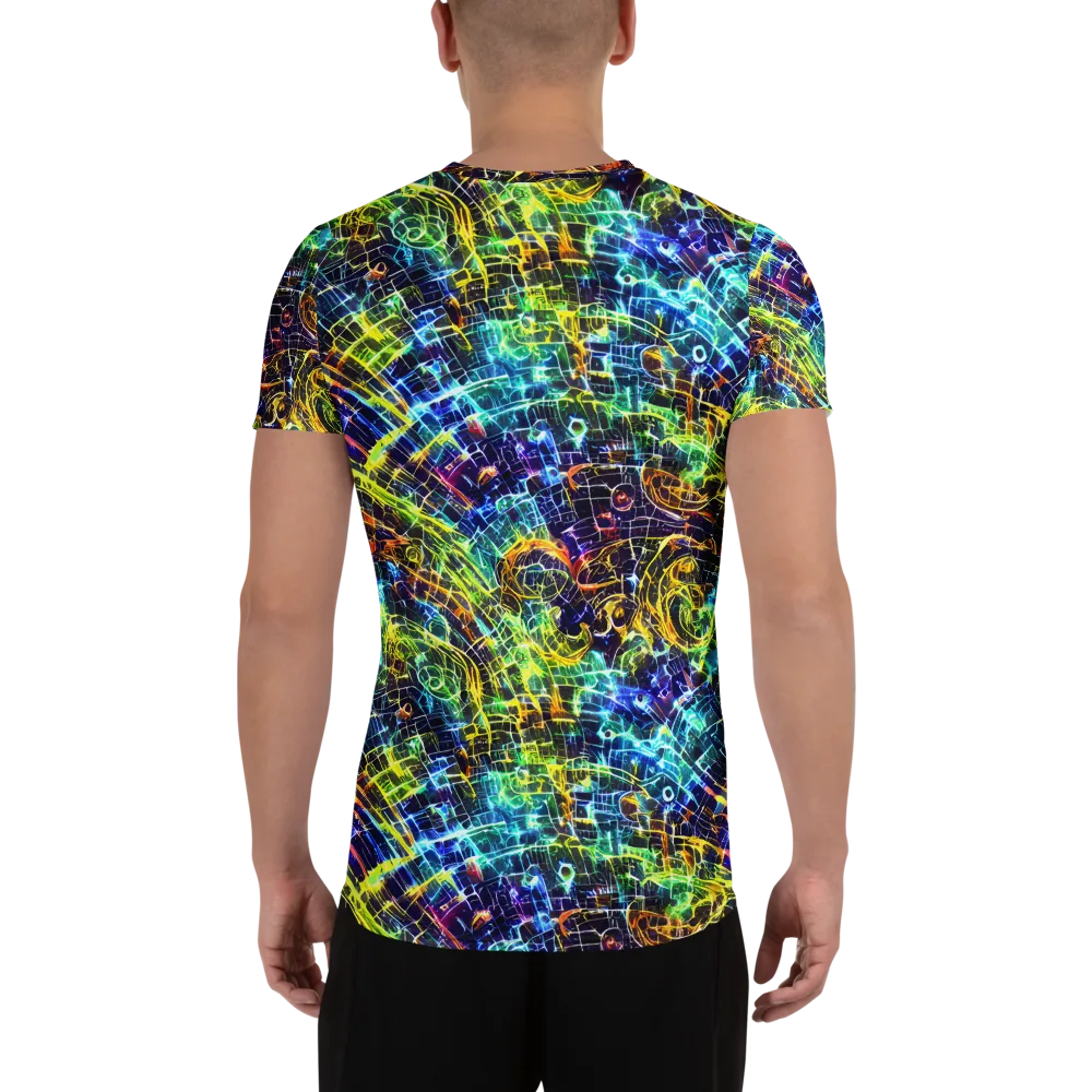 Electric Gridfall on Men's Athletic T-Shirt — Back