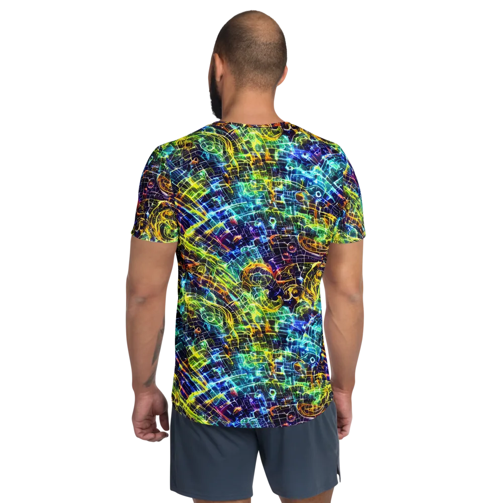 Electric Gridfall on Men's Athletic T-Shirt — Back