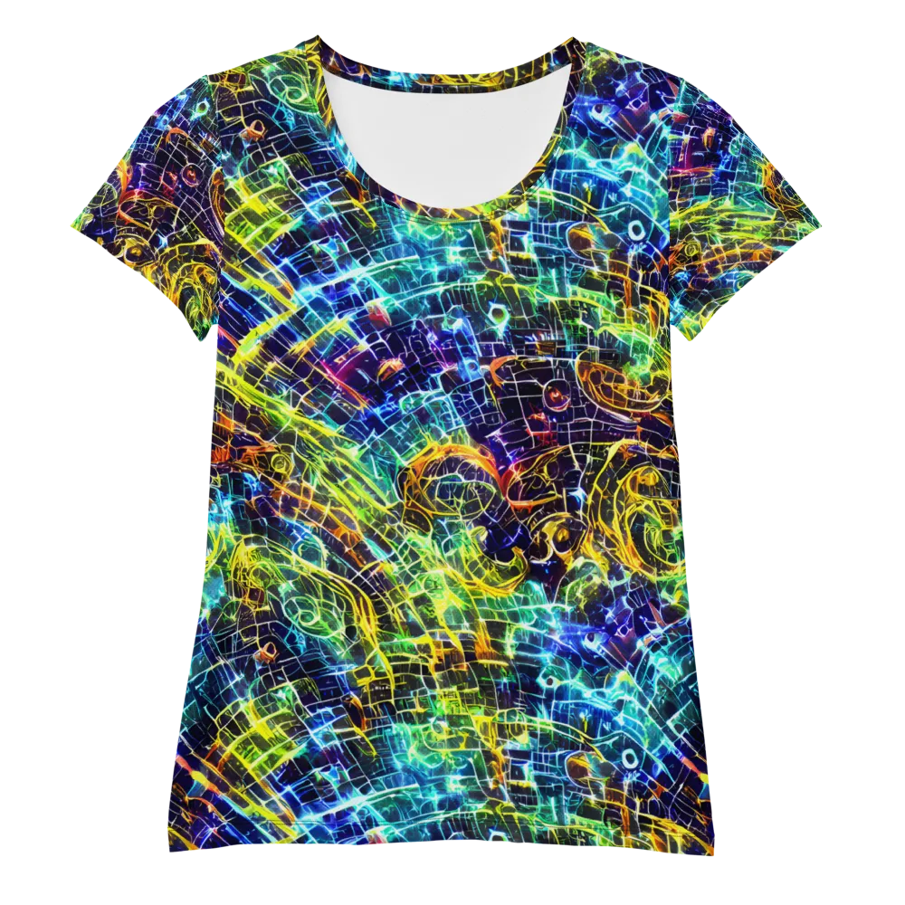 Electric Gridfall on Women's Athletic T-Shirt — Front