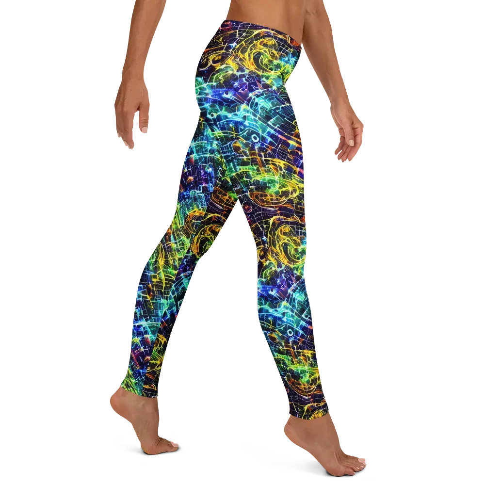 Electric Gridfall on Leggings — Right