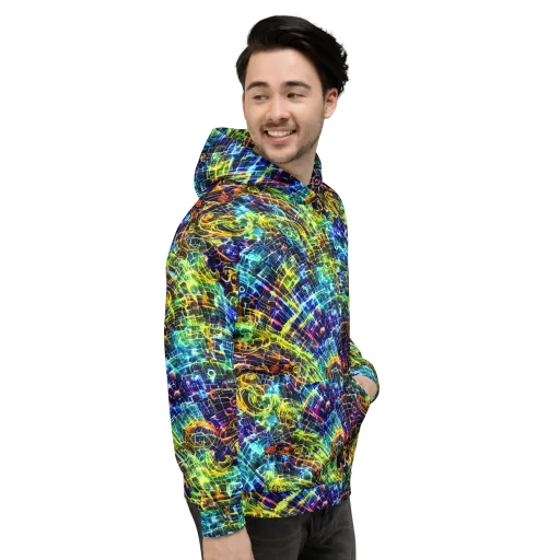 Electric Gridfall on a Hoodie
