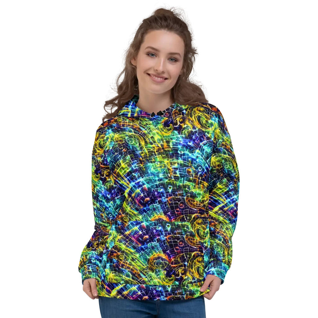 Electric Gridfall on Hoodie — Front