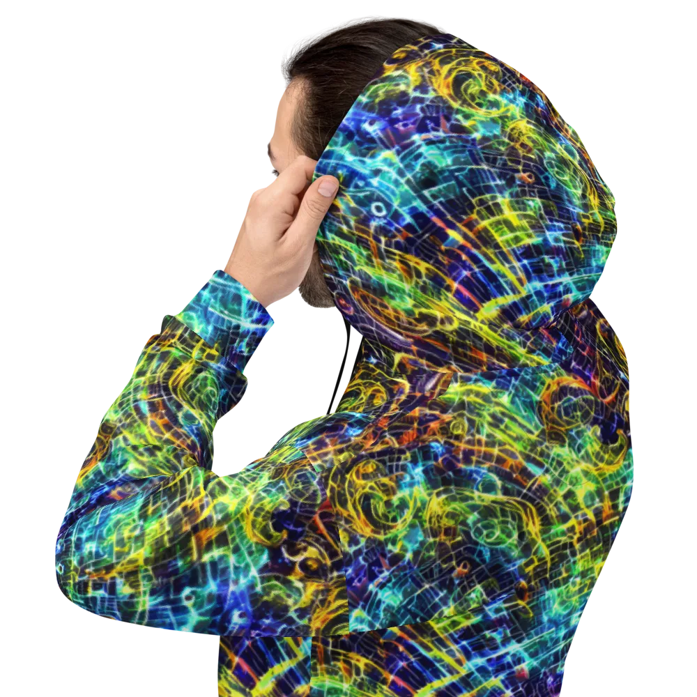Electric Gridfall on Hoodie — Back