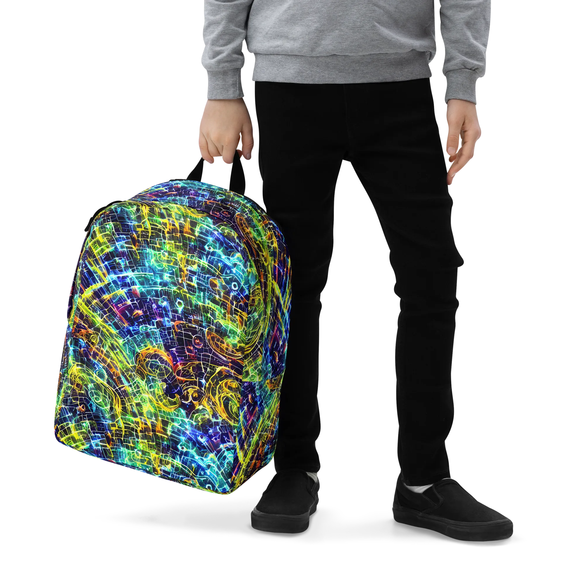 Electric Gridfall on Minimalist Backpack — Zoomed-in