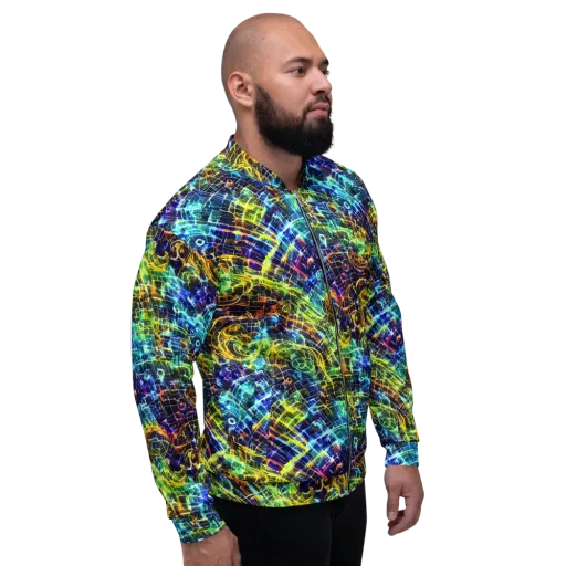 Electric Gridfall on a Bomber Jacket