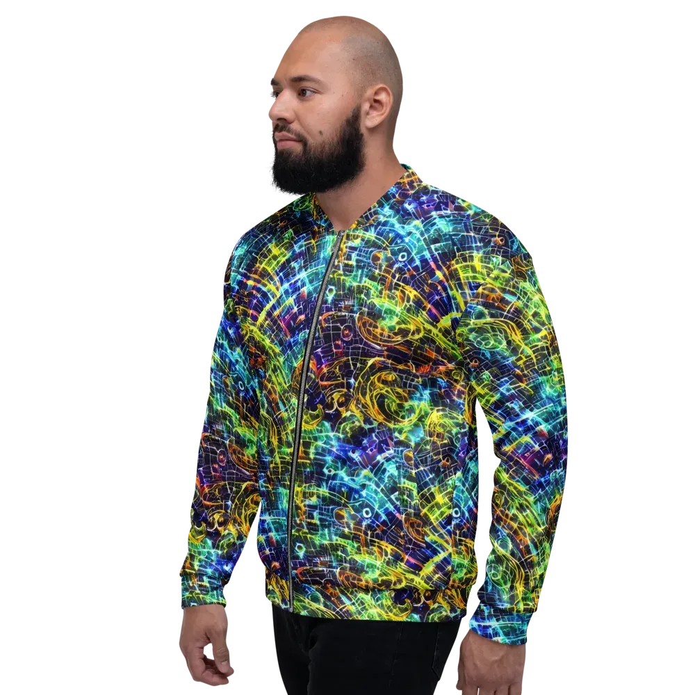 Electric Gridfall on Bomber Jacket — Left