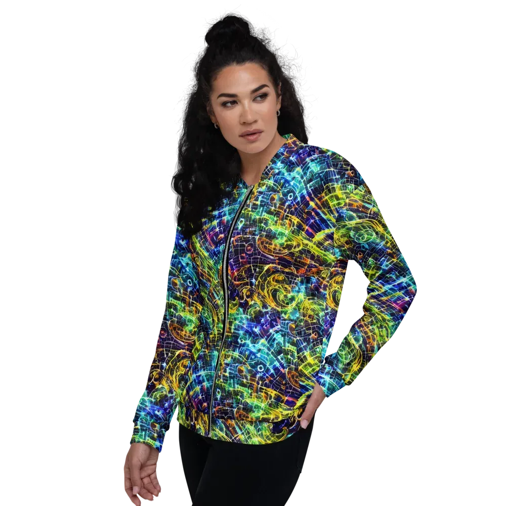 Electric Gridfall on Bomber Jacket — Left