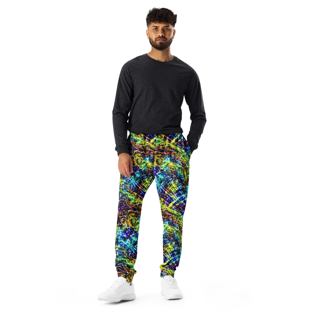 Electric Gridfall on Men's Joggers — Front