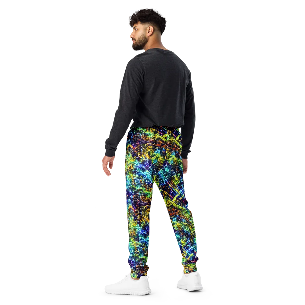 Electric Gridfall on Men's Joggers — Back