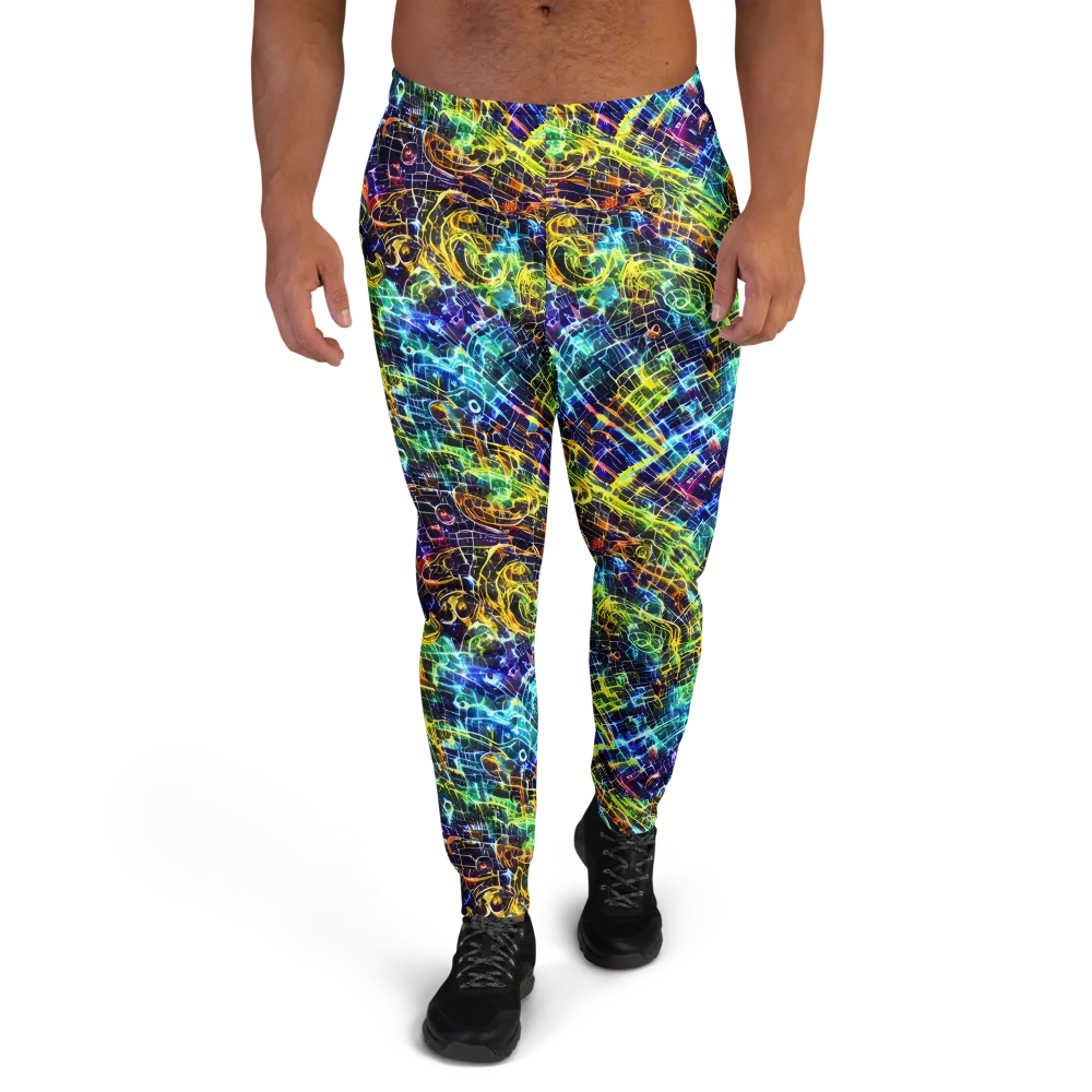 Electric Gridfall on Men's Joggers — Front