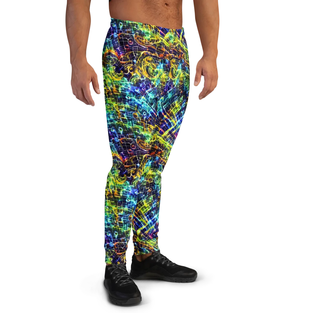Electric Gridfall on Men's Joggers — Right