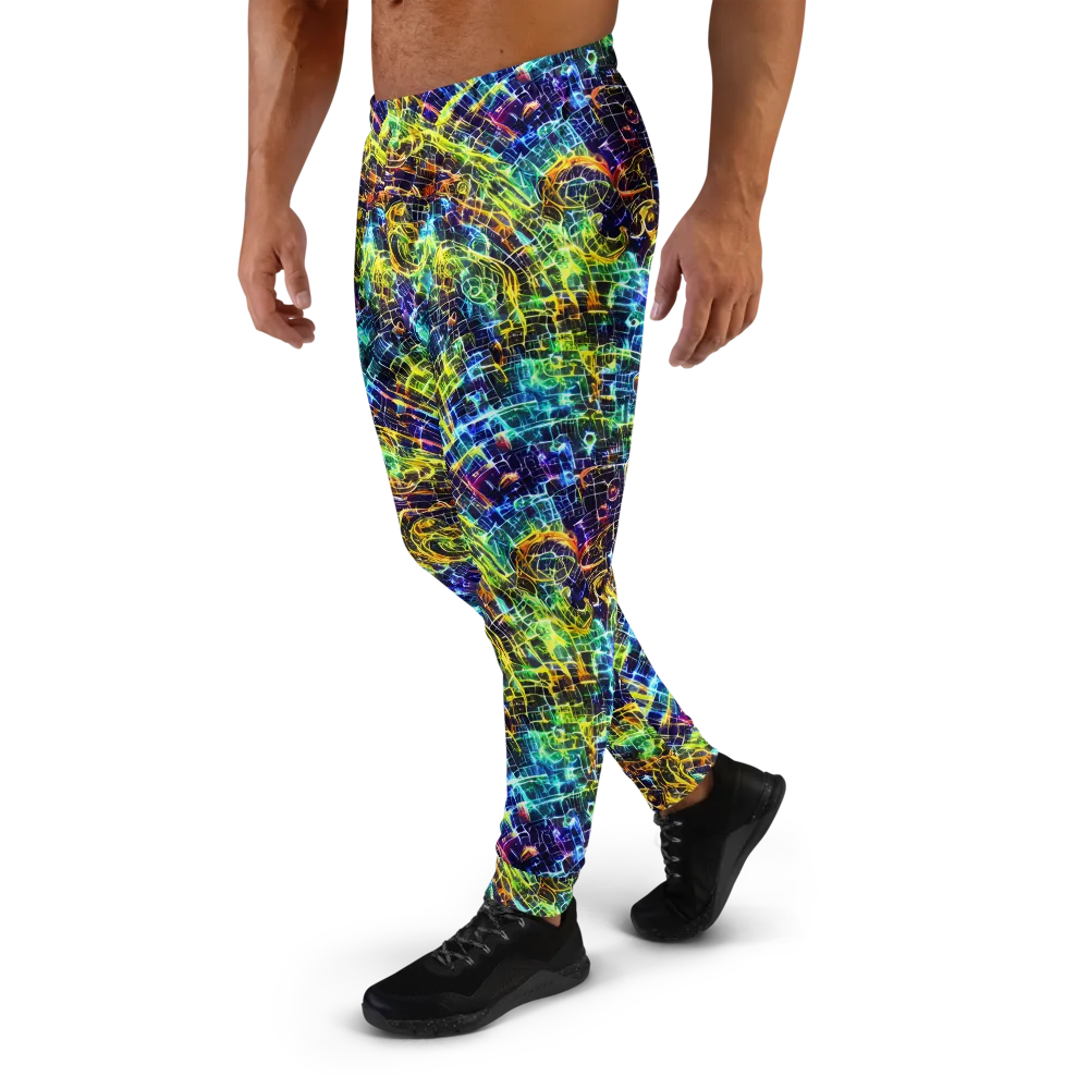 Electric Gridfall on Men's Joggers — Left