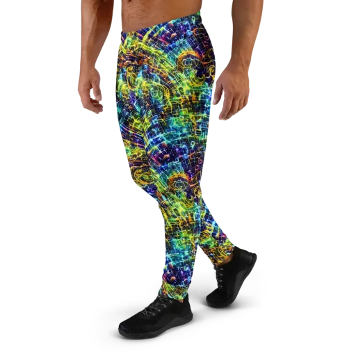 Electric Gridfall on a Men's Joggers