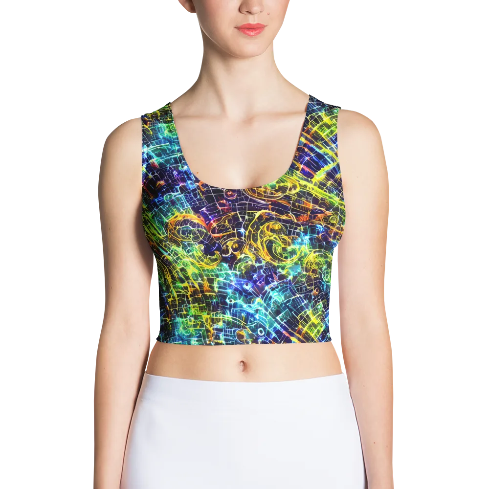 Electric Gridfall on Crop Top — Front
