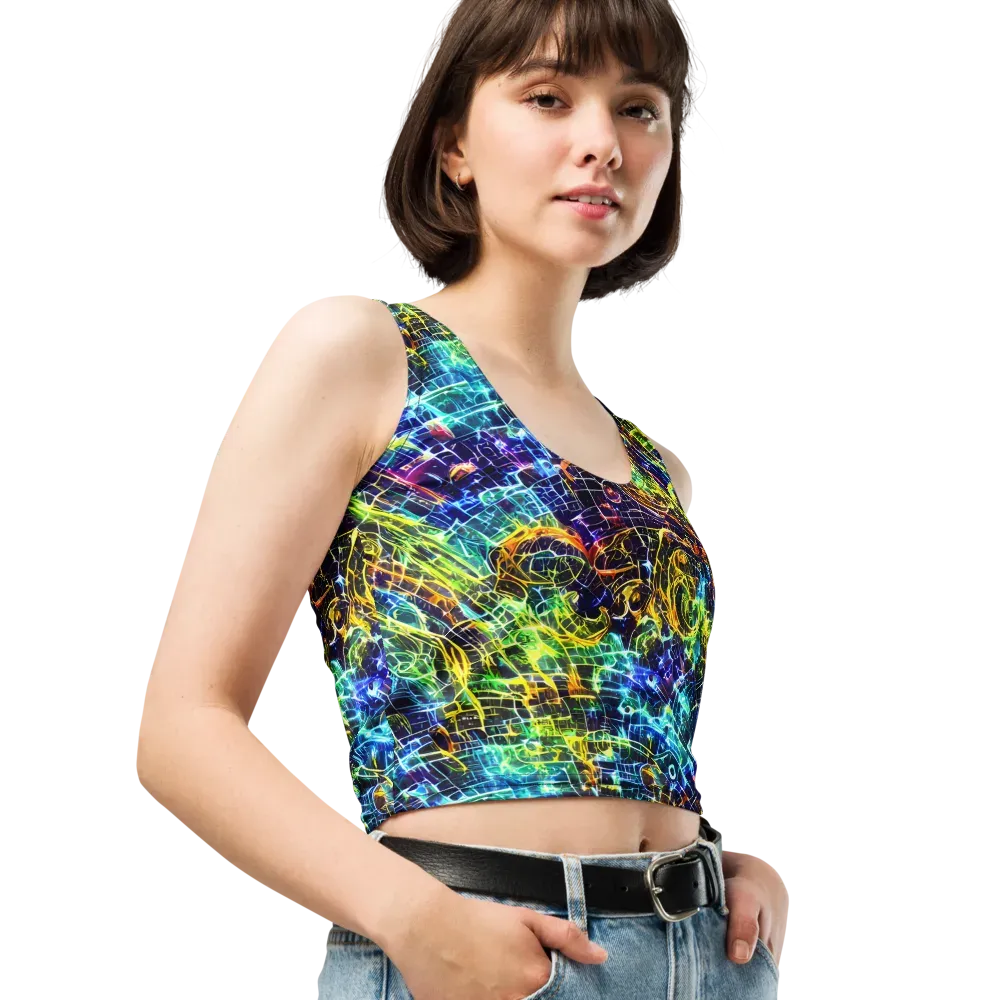Electric Gridfall on Crop Top — Right Front