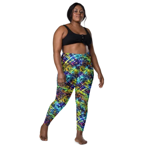 Electric Gridfall on a Leggings with Pockets