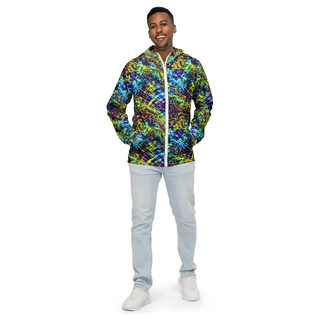 Electric Gridfall on Men's Windbreaker — Front