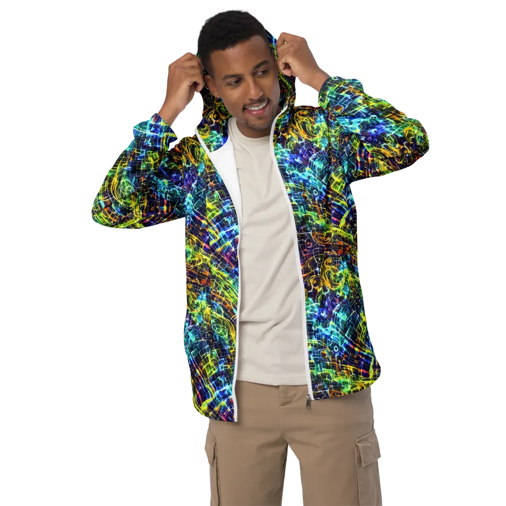 Electric Gridfall on Men's Windbreaker — Front