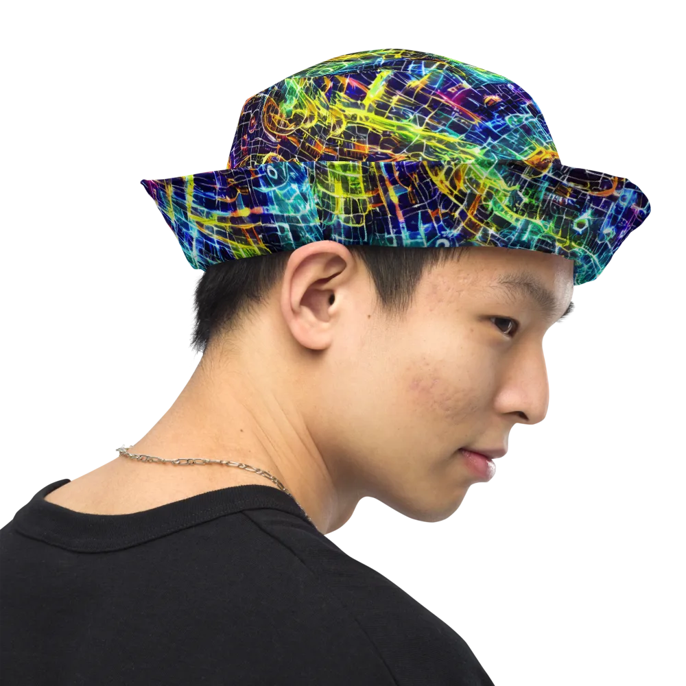 Electric Gridfall on Reversible Bucket Hat — Right Outside
