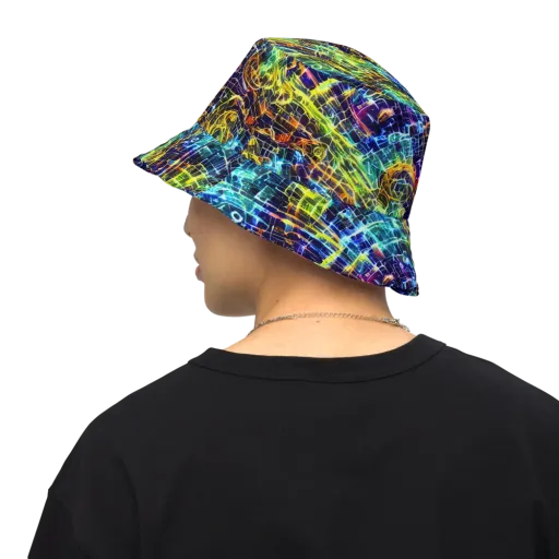 Electric Gridfall on a Reversible Bucket Hat