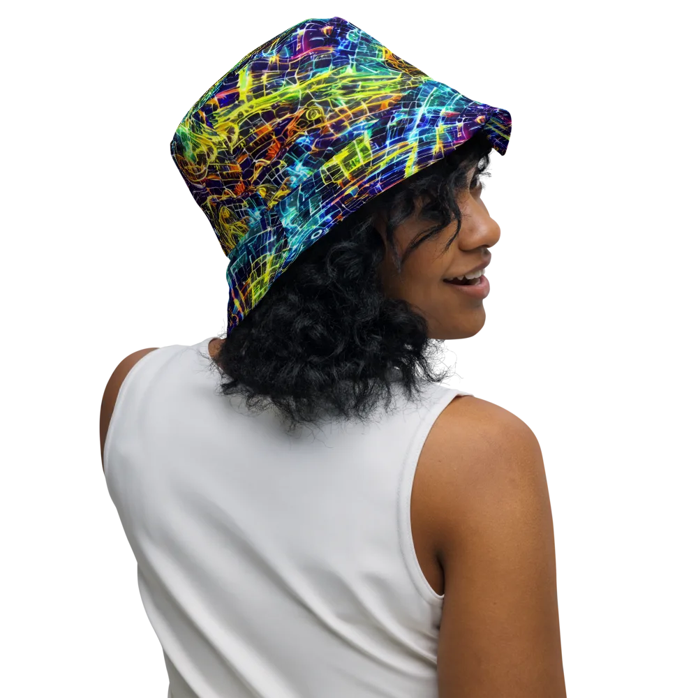 Electric Gridfall on Reversible Bucket Hat — Right Outside