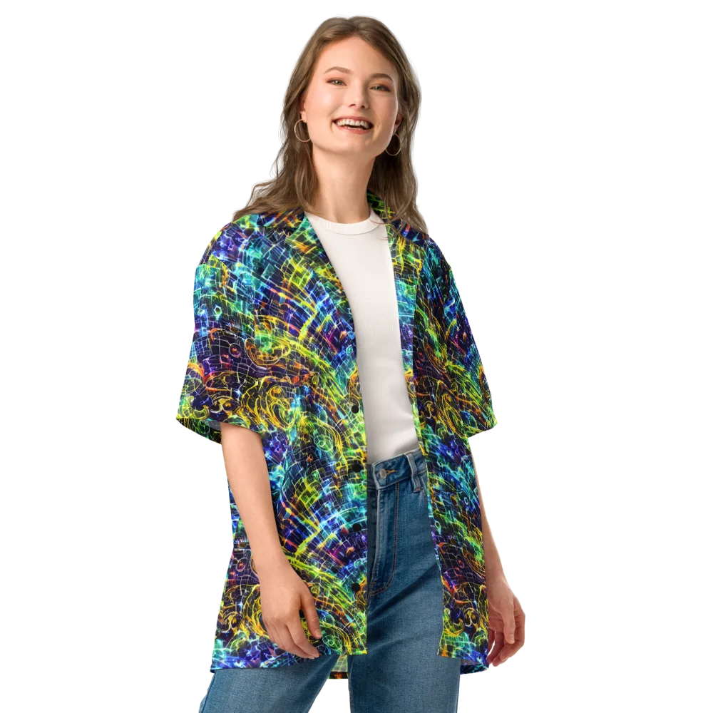 Electric Gridfall on Button Shirt — Front