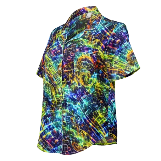 Electric Gridfall on a Women's Short Sleeve Pajama Top
