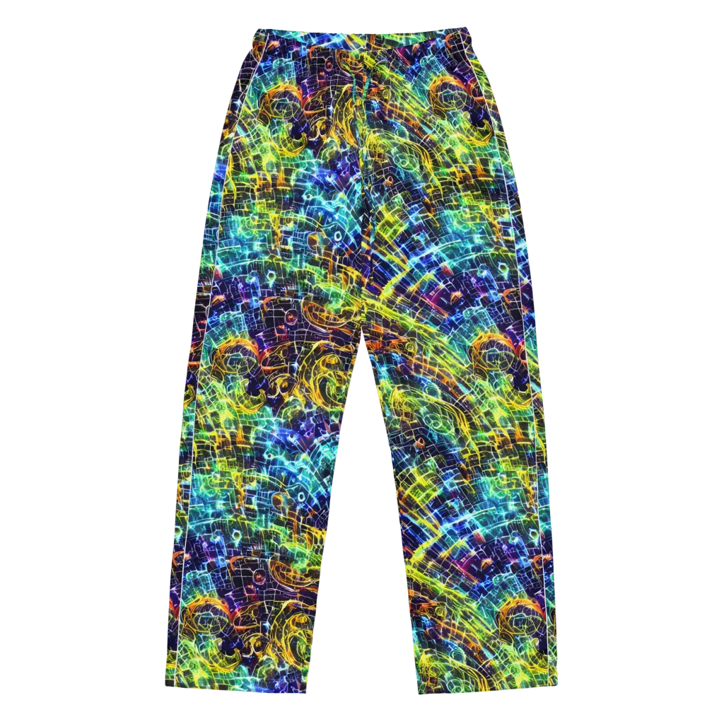 Electric Gridfall on Women's Pajama Pants — Front