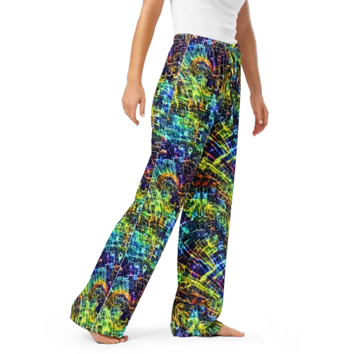 Electric Gridfall on a Women's Pajama Pants
